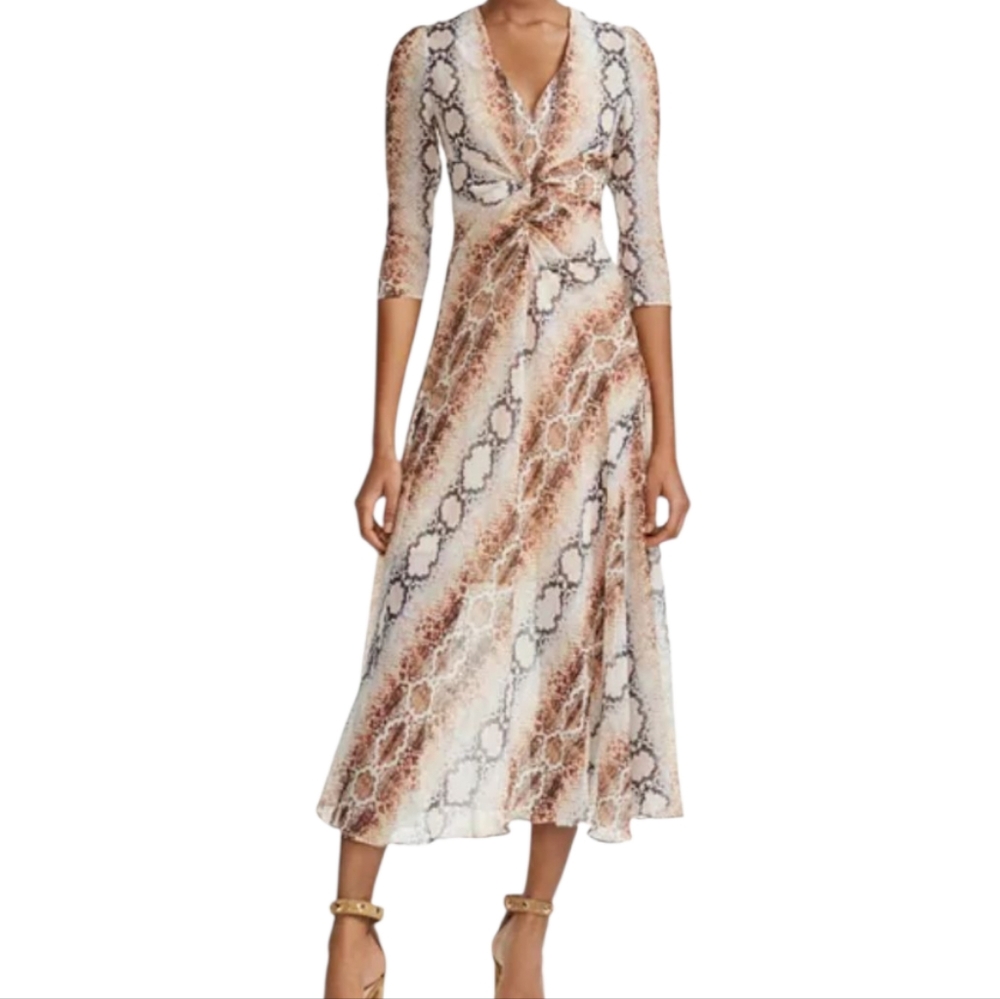 Maje NWT REpena Snake Skin Midi Dress Size 1